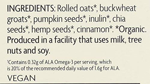 Qia ingredients: chia seeds, buckwheat, hemp in a wholesome mix