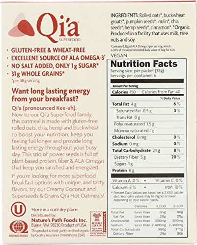 Nature's Path Qia single-serve packet for quick, on-the-go mornings