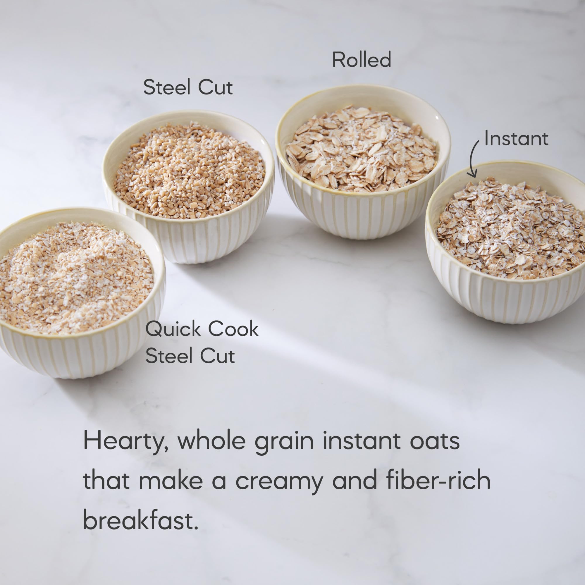 Nature's Path resealable oats canister close-up showing fresh oats.