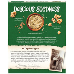 Nature's Path granola with hemp seeds offers plant based protein in every bite.