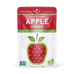Open bag of Nature’s Turn freeze-dried apple crisps ready for cereal topping.