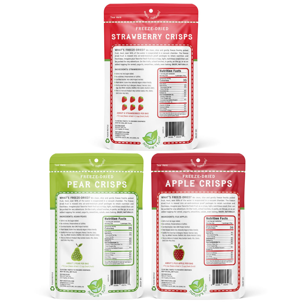 Nature's Turn Freeze-Dried Fruit Crisps apple close-up – crisp texture.