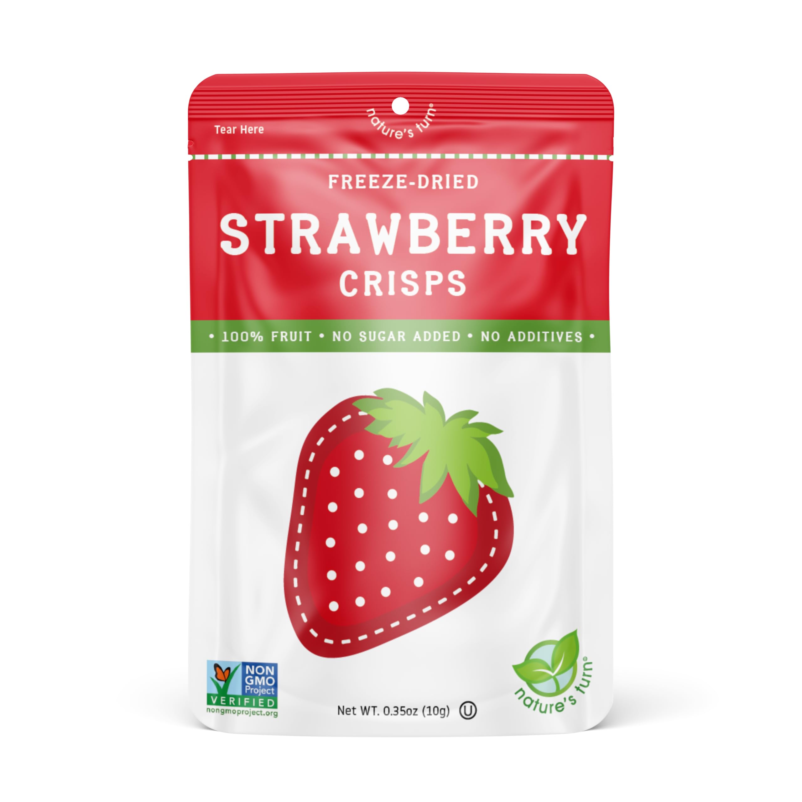 Nature's Turn Freeze-Dried Strawberry Crisps cereal topping closeup for fruity crunch
