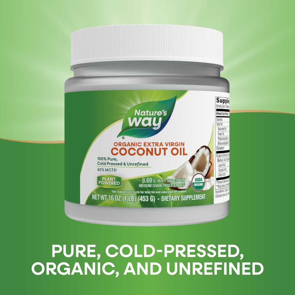 Nature's Way coconut oil baking use in treats.