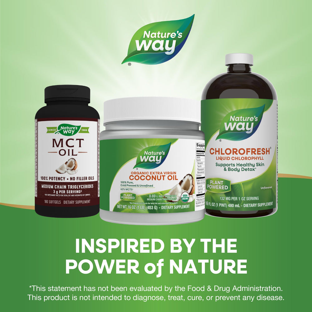 Nature's Way coconut oil skin care for natural moisture.