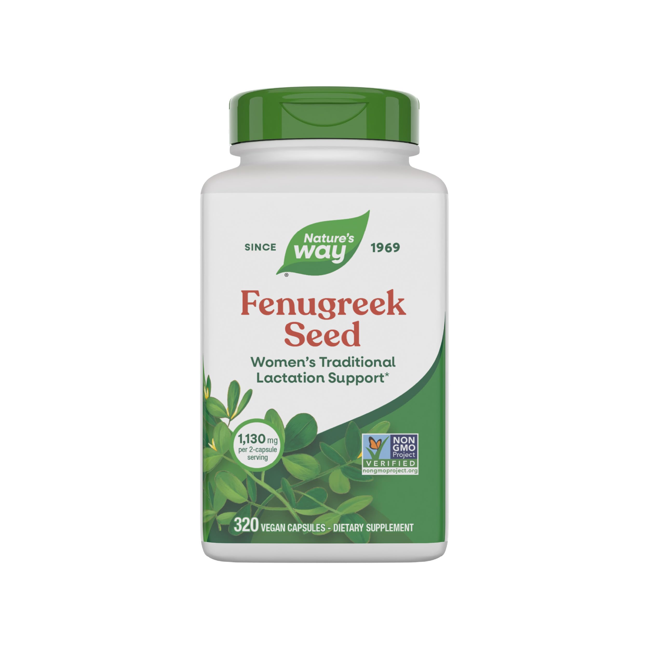 Nature's Way Fenugreek Seed bottle suggests traditional lactation support.