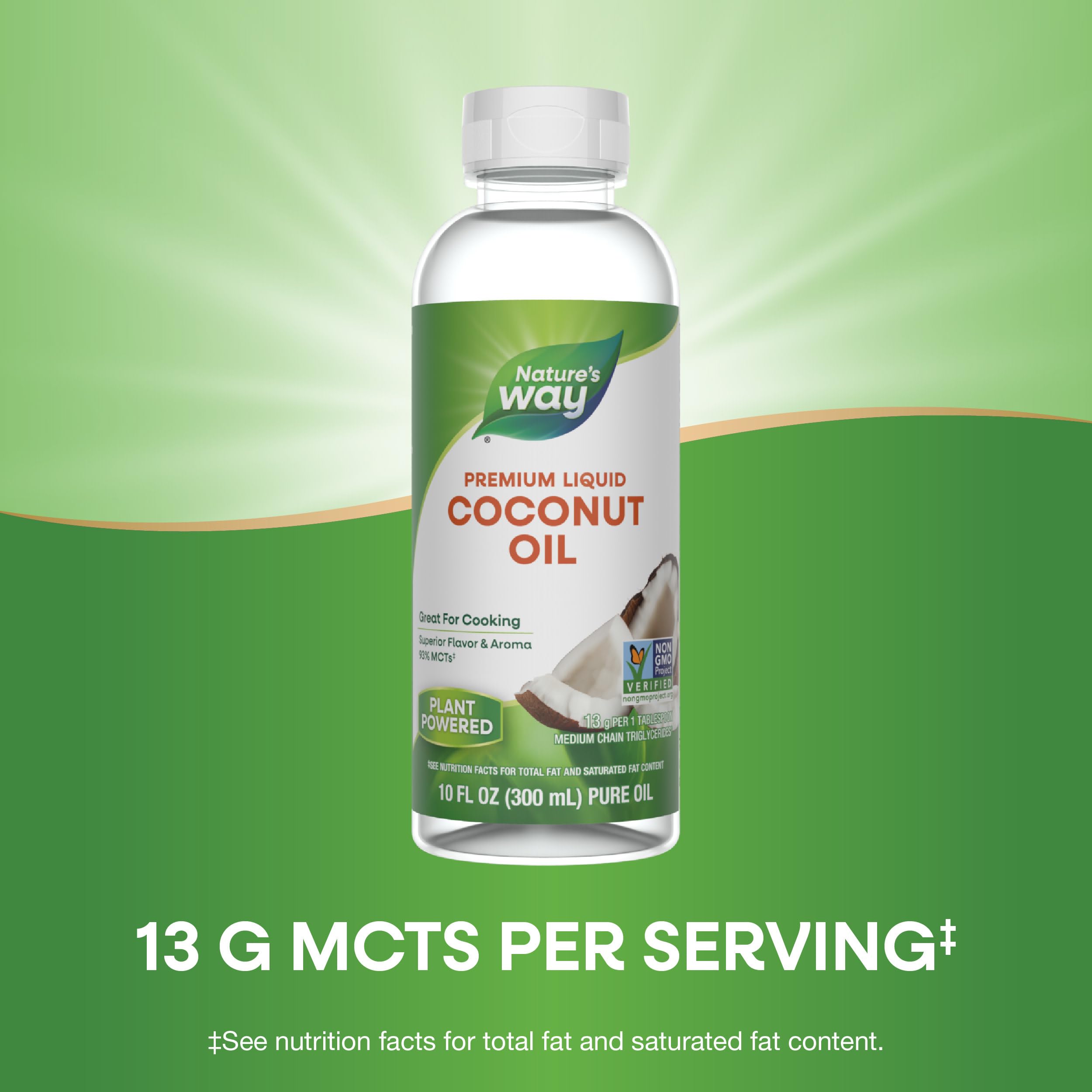 Nature's Way Liquid Coconut Oil drizzle over popcorn delivers crunch and coconut fragrance.