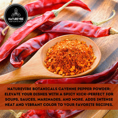 Naturevibe Botanicals Cayenne Powder bulk spice jar for convenient everyday use.
