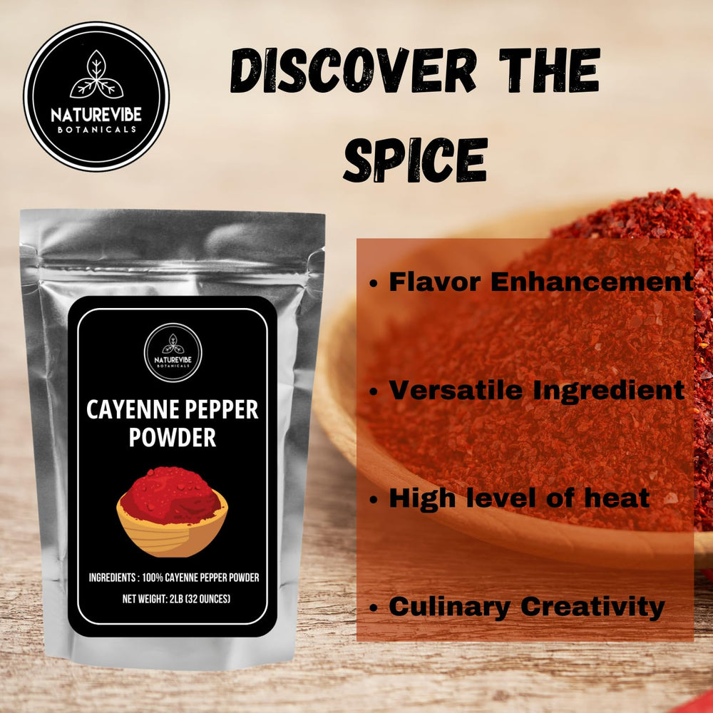 Naturevibe Botanicals Cayenne Powder enhances meat rubs with vibrant spice.