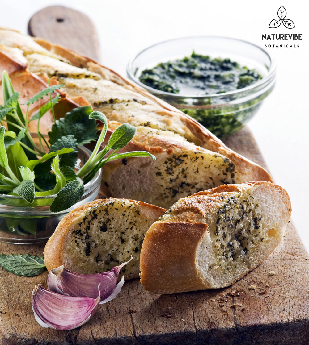 Naturevibe Botanicals garlic ground powder ready in dish enhances aroma.