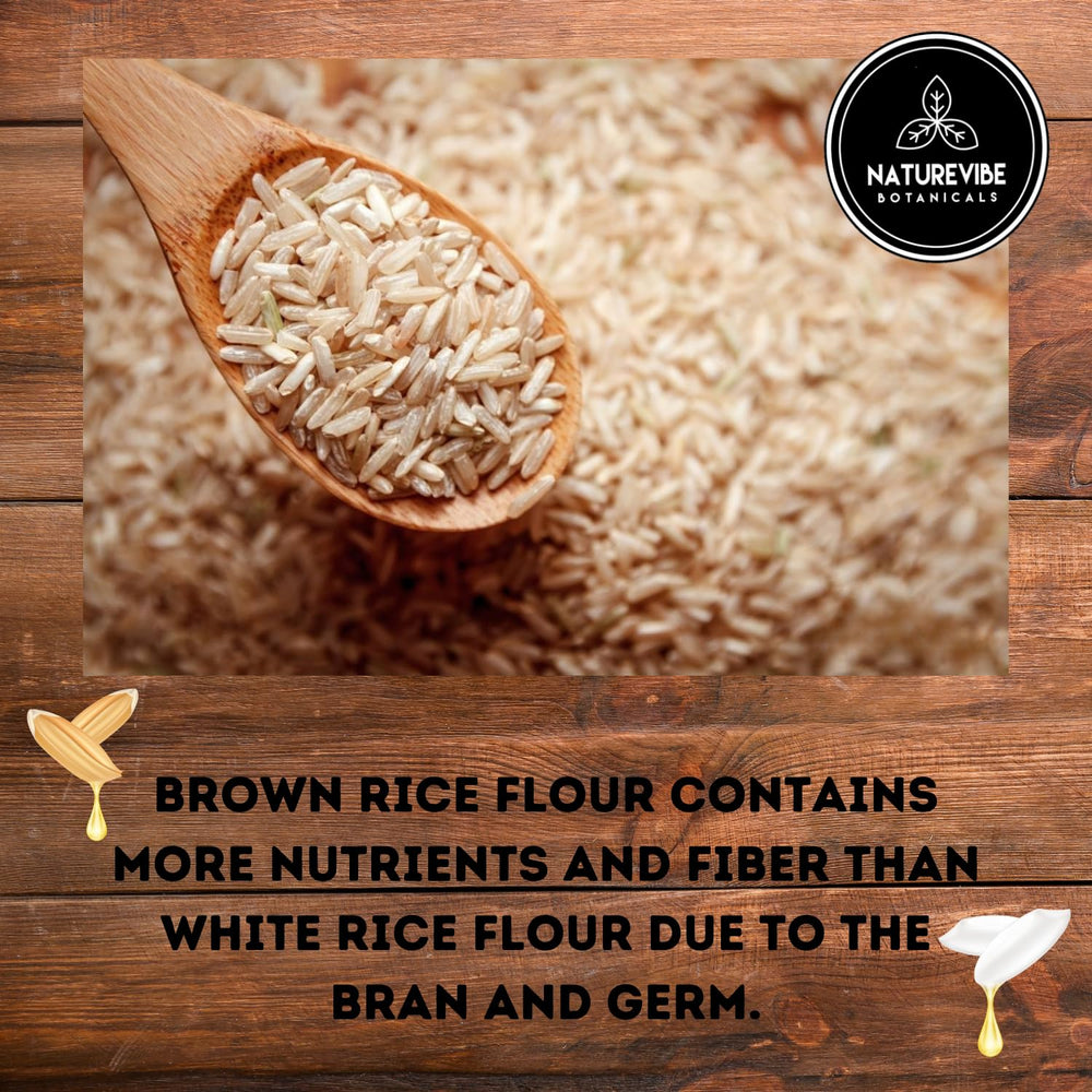 Naturevibe Botanicals nutty-flavored brown rice flour suitable for healthy baking.
