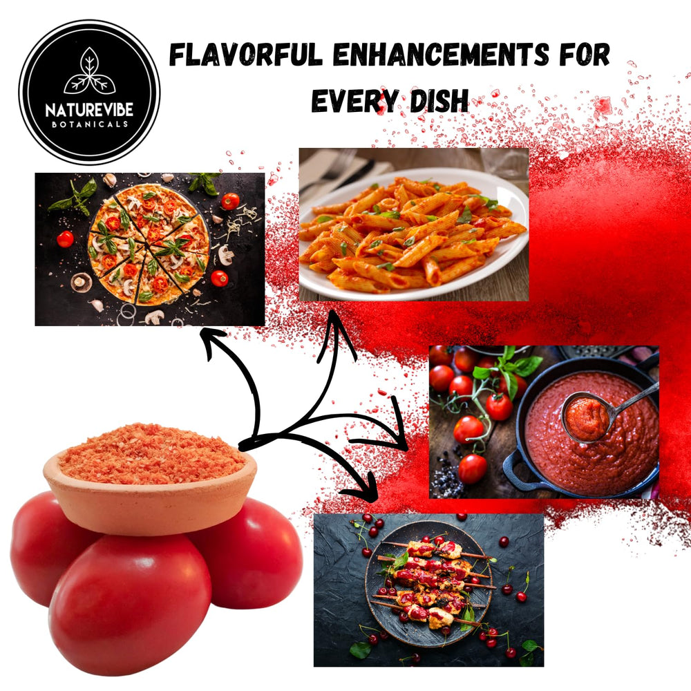 Naturevibe Botanicals Tomato Powder in a bowl for cooking prep