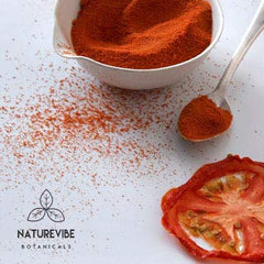 Close-up of Naturevibe Botanicals Tomato Powder texture for versatile seasoning