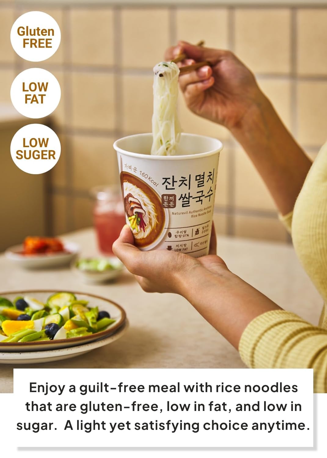 NATUREVIL gluten-free rice noodles create a satisfying texture in every convenient cup.