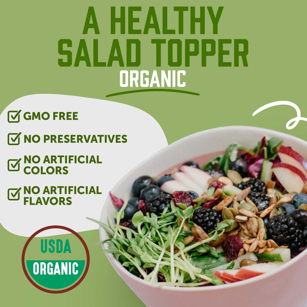 natursource Organic Salad Topper close-up reveals vibrant colors and crunchy texture.