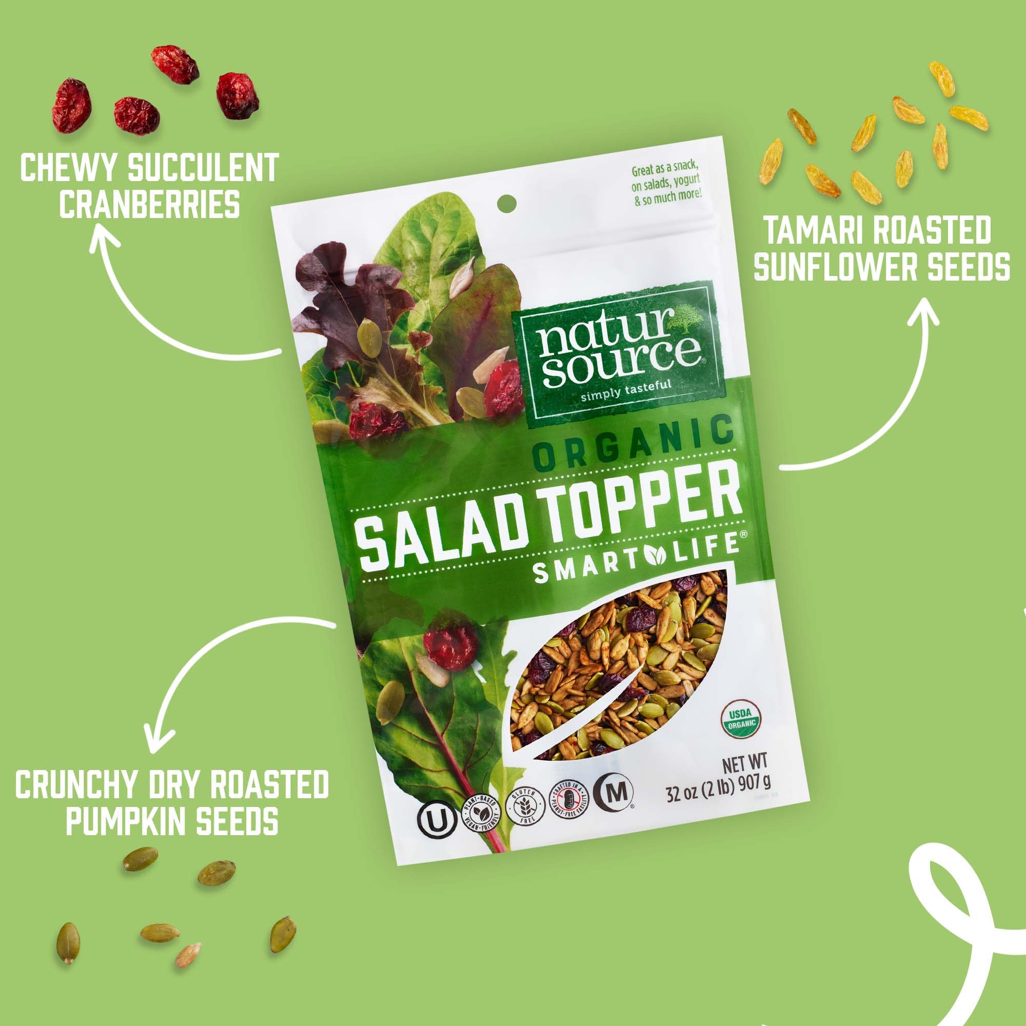 natursource Organic Salad Topper tamari sunflower seeds enhance savory depth and texture.