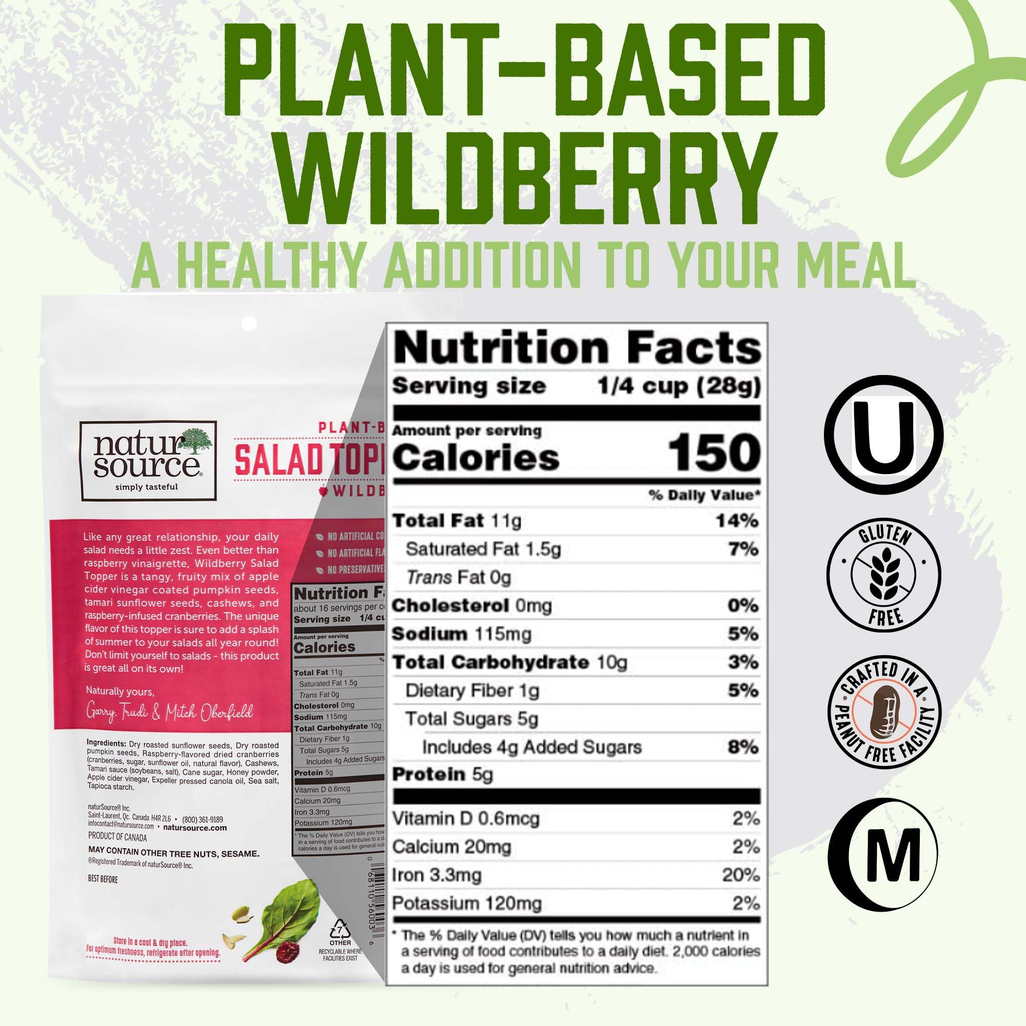 NaturSource Wildberry Pumpkin seeds provide texture and plant protein