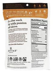 Navitas Organic Cacao Powder close-up shows rich color and fine texture for smoothies and desserts.