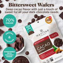 Navitas Organics cacao wafers packaging shot for premium pantry use