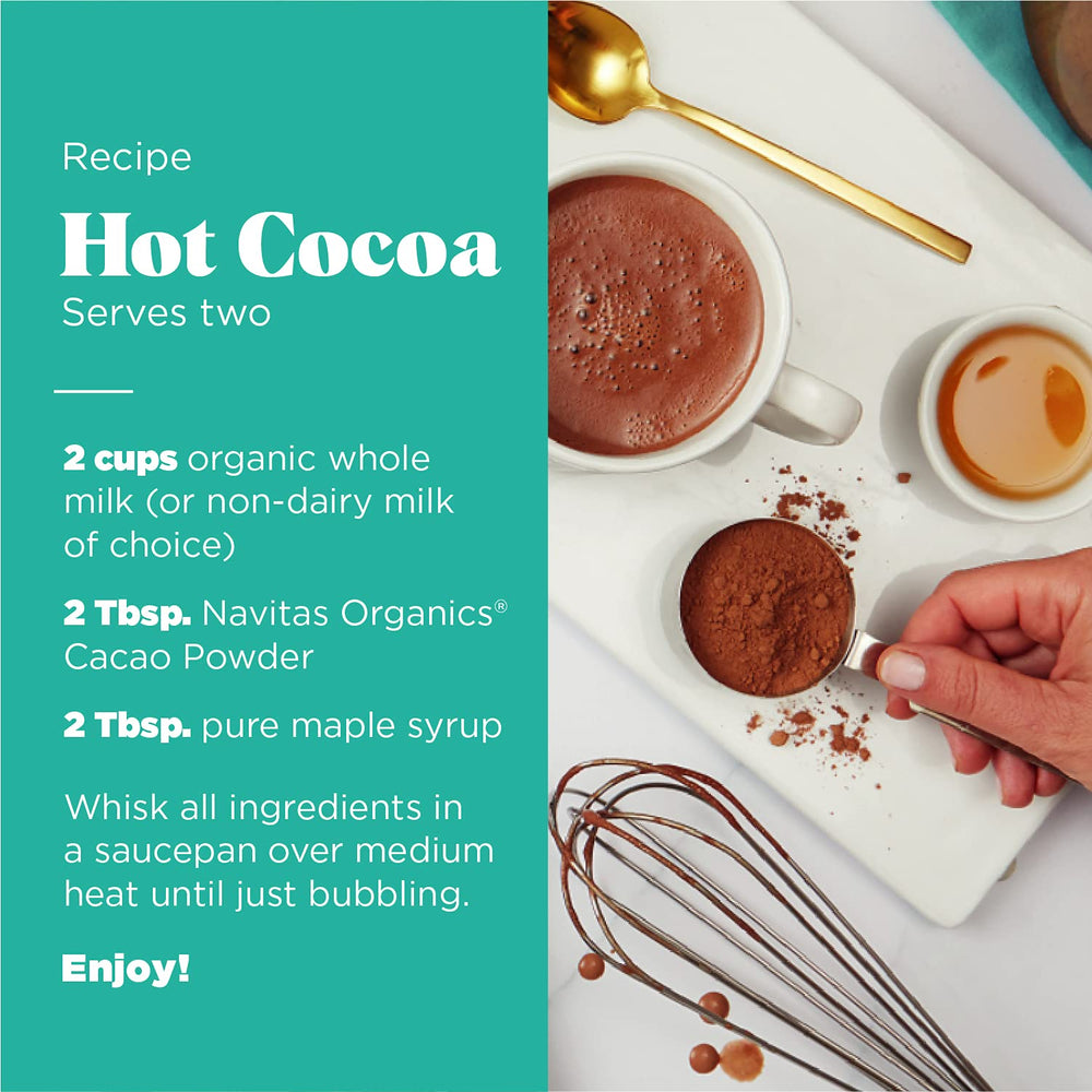 Navitas Organics cacao powder in batter adding deep chocolate notes