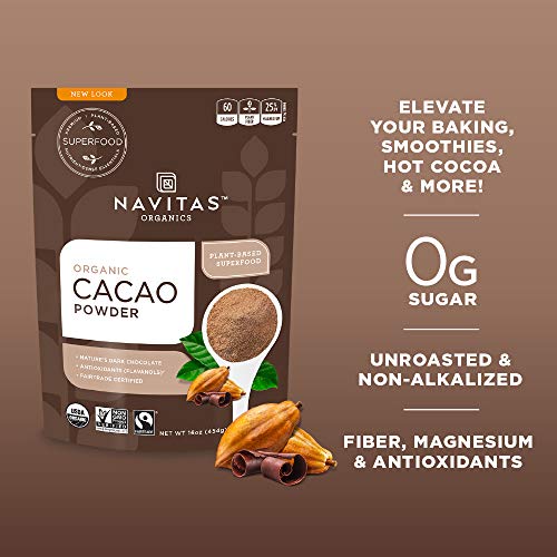 Navitas Organics cacao powder Peru origin emphasizing Criollo heritage