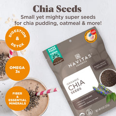 Soaking Navitas Organics chia seeds forms a gel ideal for puddings and thickening