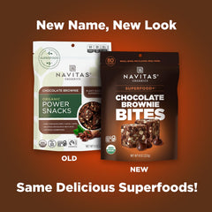 Close-up view of chocolate chips and nuts in Navitas bites showing chewy texture.