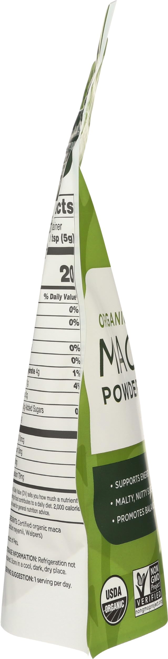 Navitas Organics Maca Powder latte setup with foamy milk for a wellness beverage.