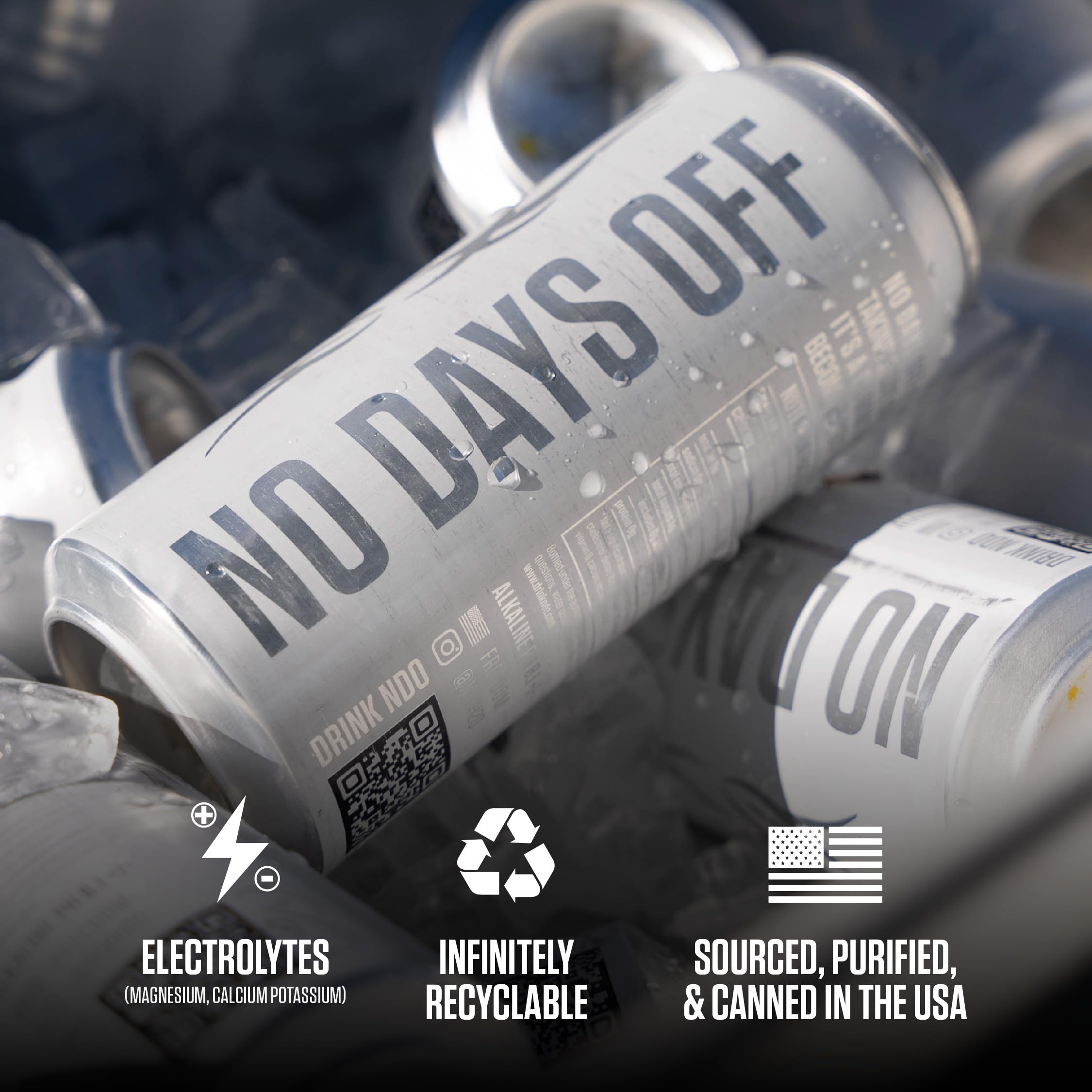 NDO H2O crisp taste with no additives for clean, refreshing hydration.