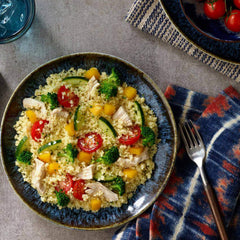 Semolina wheat couscous texture with parsley from Near East