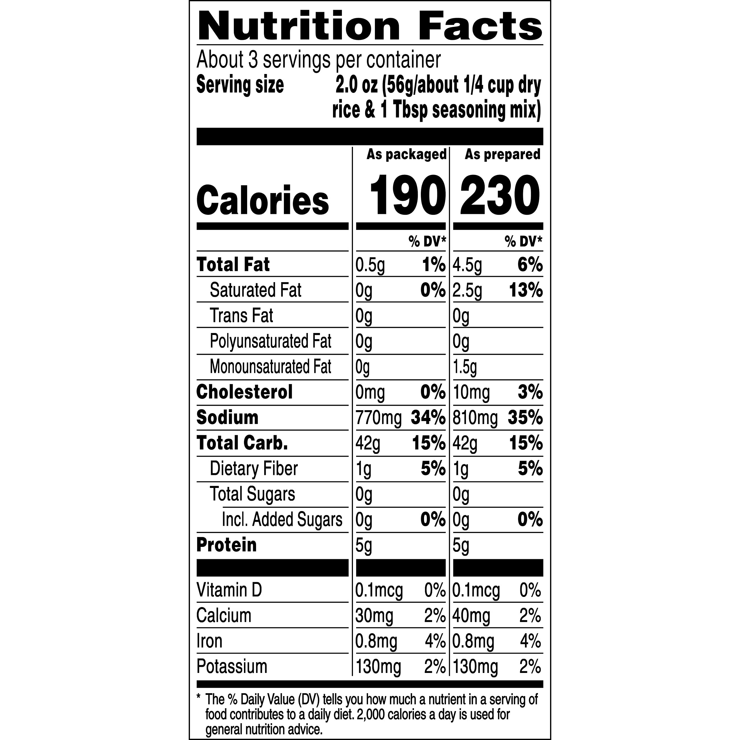 Near East Quaker Rice Pilaf Original ingredient panel highlighting parboiled rice and orzo