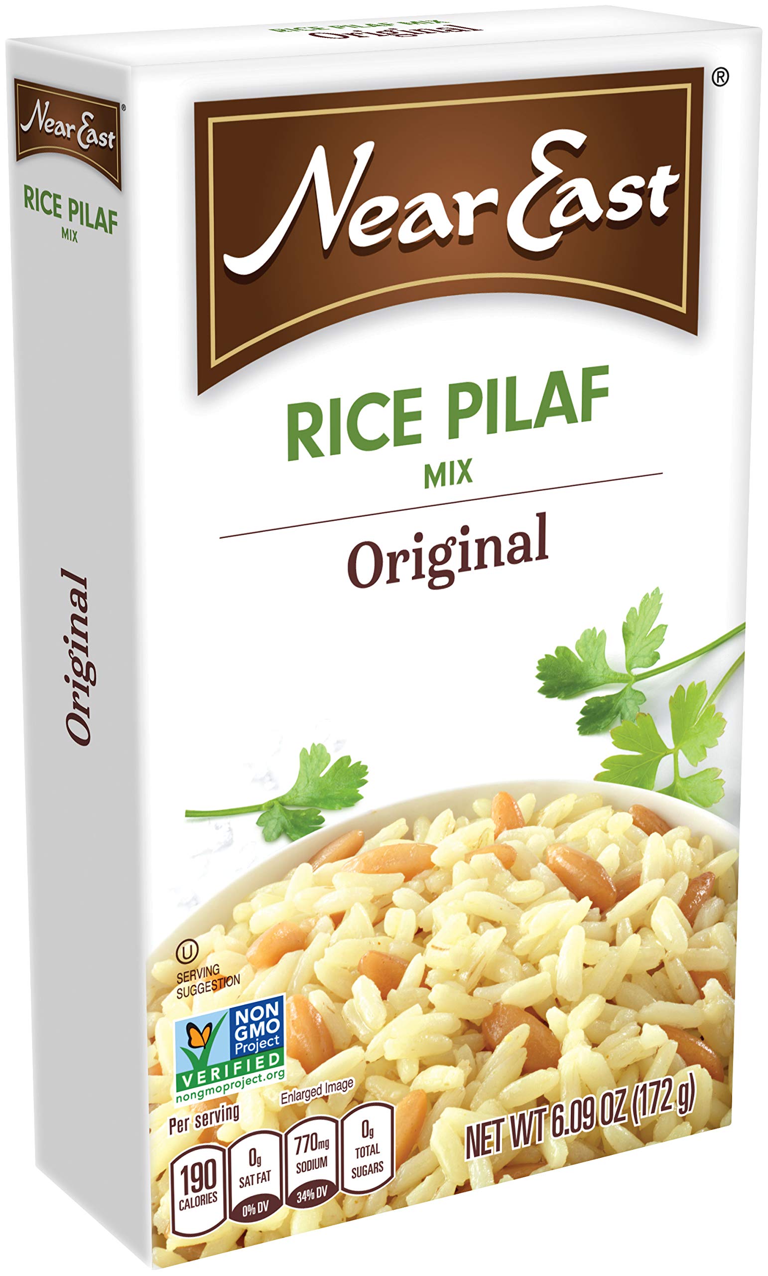 Near East serving idea shows pilaf as a tasty side or main.