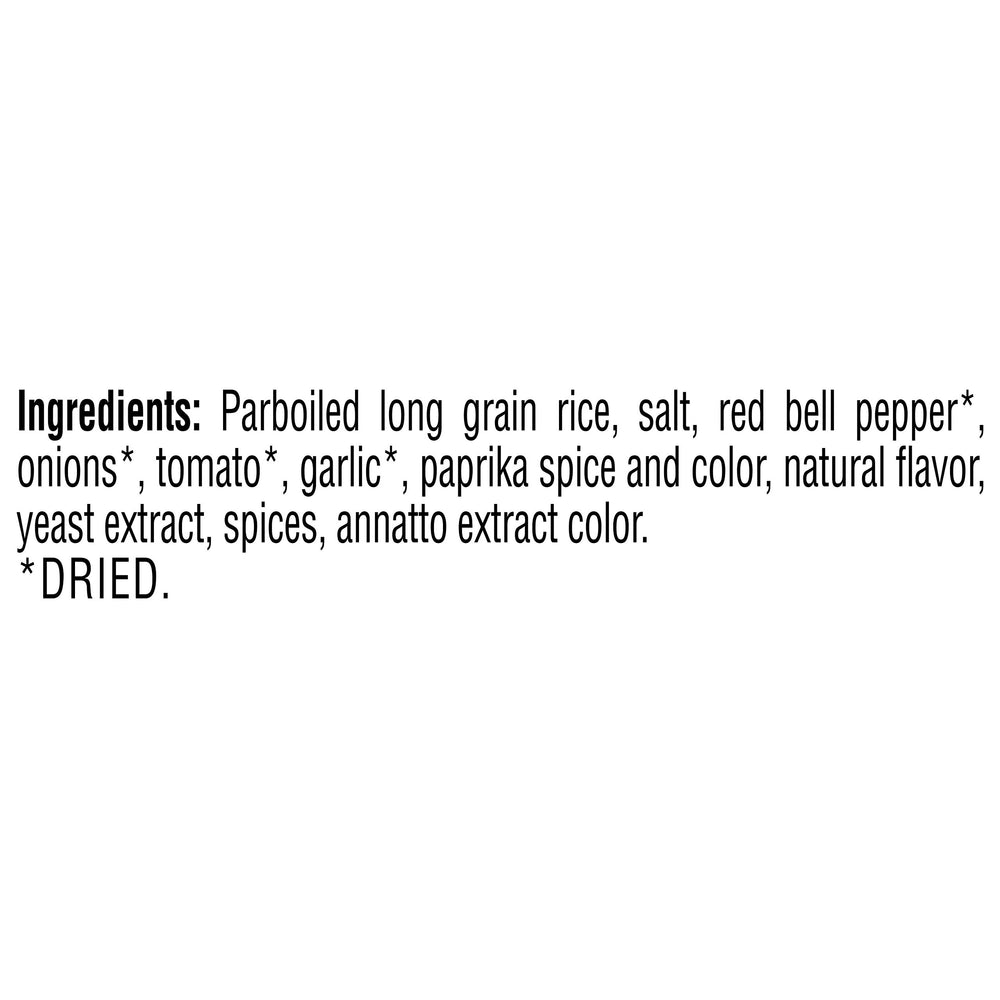 Near East Spanish Rice Pilaf Mix ingredients image shows tomatoes, onions, garlic for rich flavor.