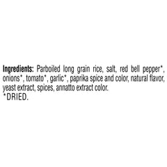 Near East Spanish Rice Pilaf Mix ingredients image shows tomatoes, onions, garlic for rich flavor.