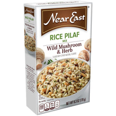 Near East Wild Mushroom and Herb Pilaf box ready for quick weeknight dinner