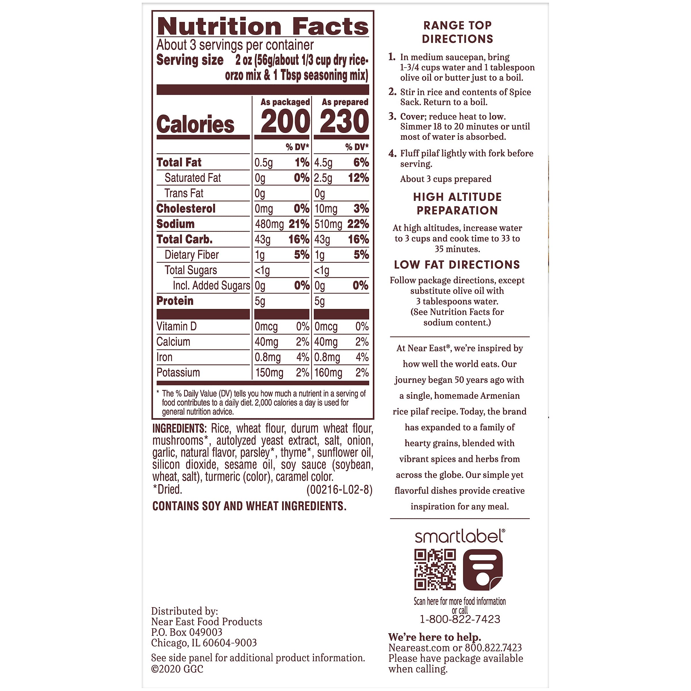 Close-up of ingredients for Near East Pilaf highlighting natural ingredients