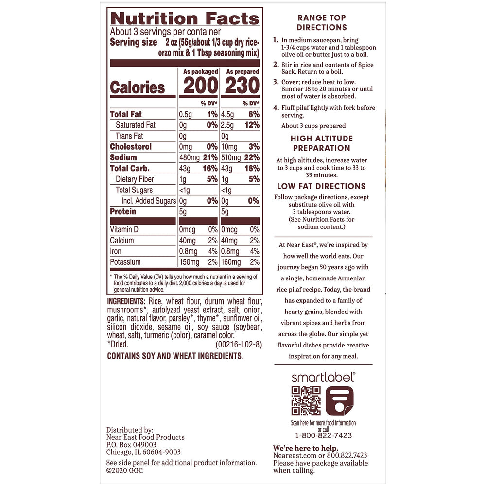 Close-up of ingredients for Near East Pilaf highlighting natural ingredients