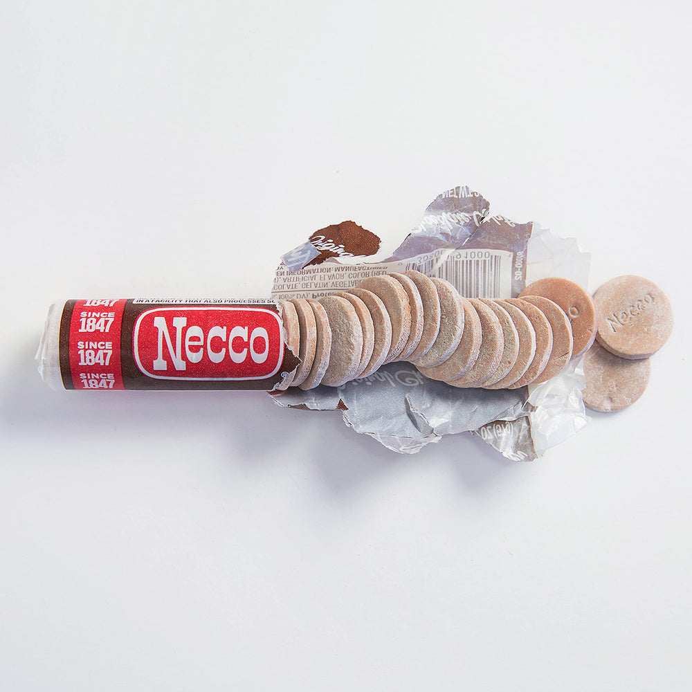 Necco chocolate wafers milk rolls — smooth taste for quick treats.