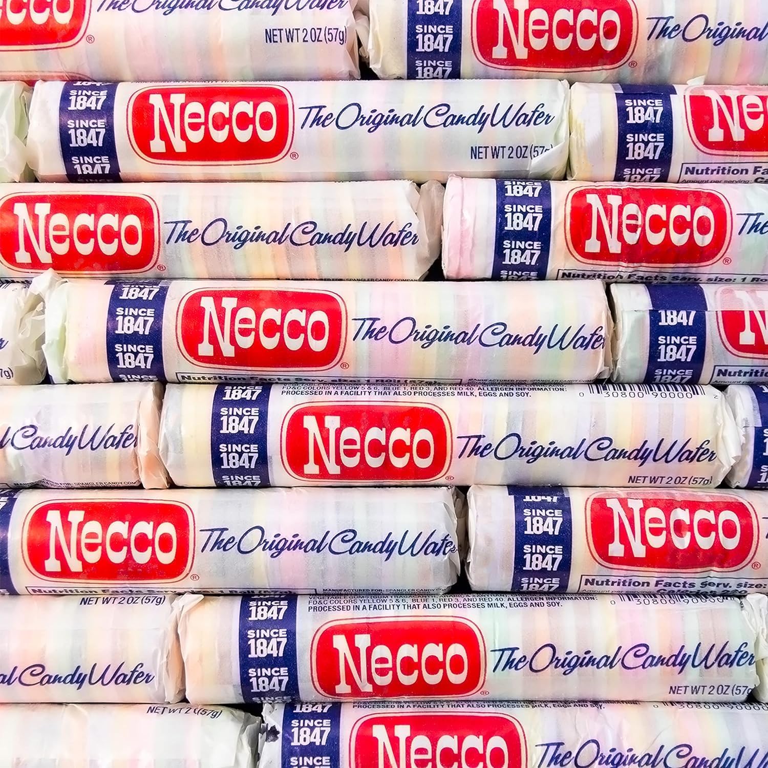 Necco wafers six-pack roll assortment, handy for movie nights.