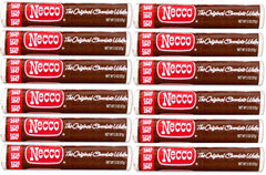 Necco Wafers chocolate-flavored rolls 12-pack, portable nostalgic snack.