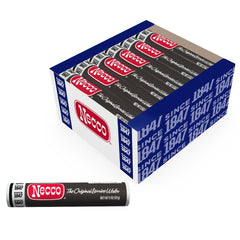 NECCO Licorice Wafers 2-oz rolls bulk tray ready for sharing.