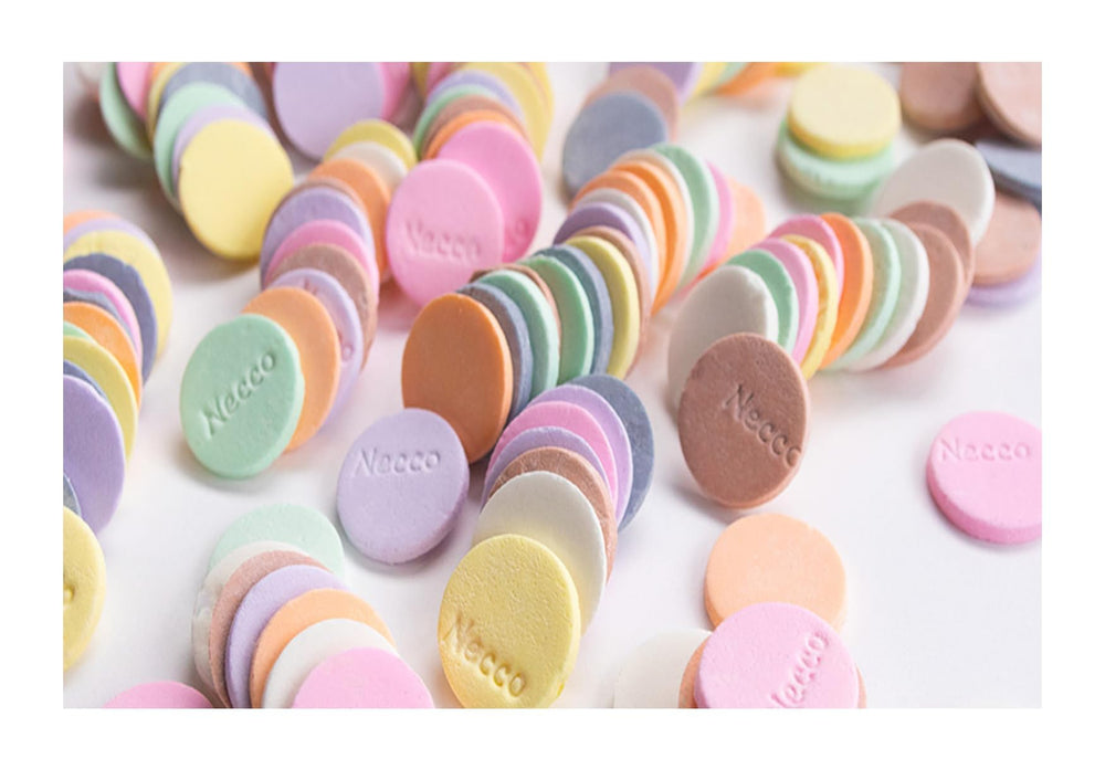 Necco Wafers roll inside wrap stays fresh for on-the-go snacking