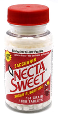 Necta Sweet saccharin tablet bottle ready for sugar-free beverages and recipes.