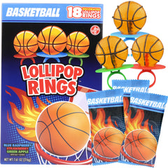 Needzo basketball lollipop ring for party favors and kid-friendly snacks.