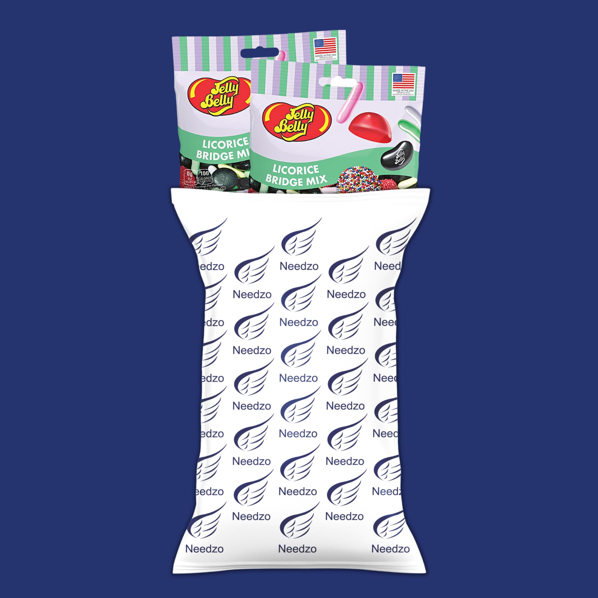 Needzo party favors display using bridge mix, suitable for events and celebrations.