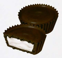 Needzo Mallow Cups with a creamy marshmallow center and dark chocolate