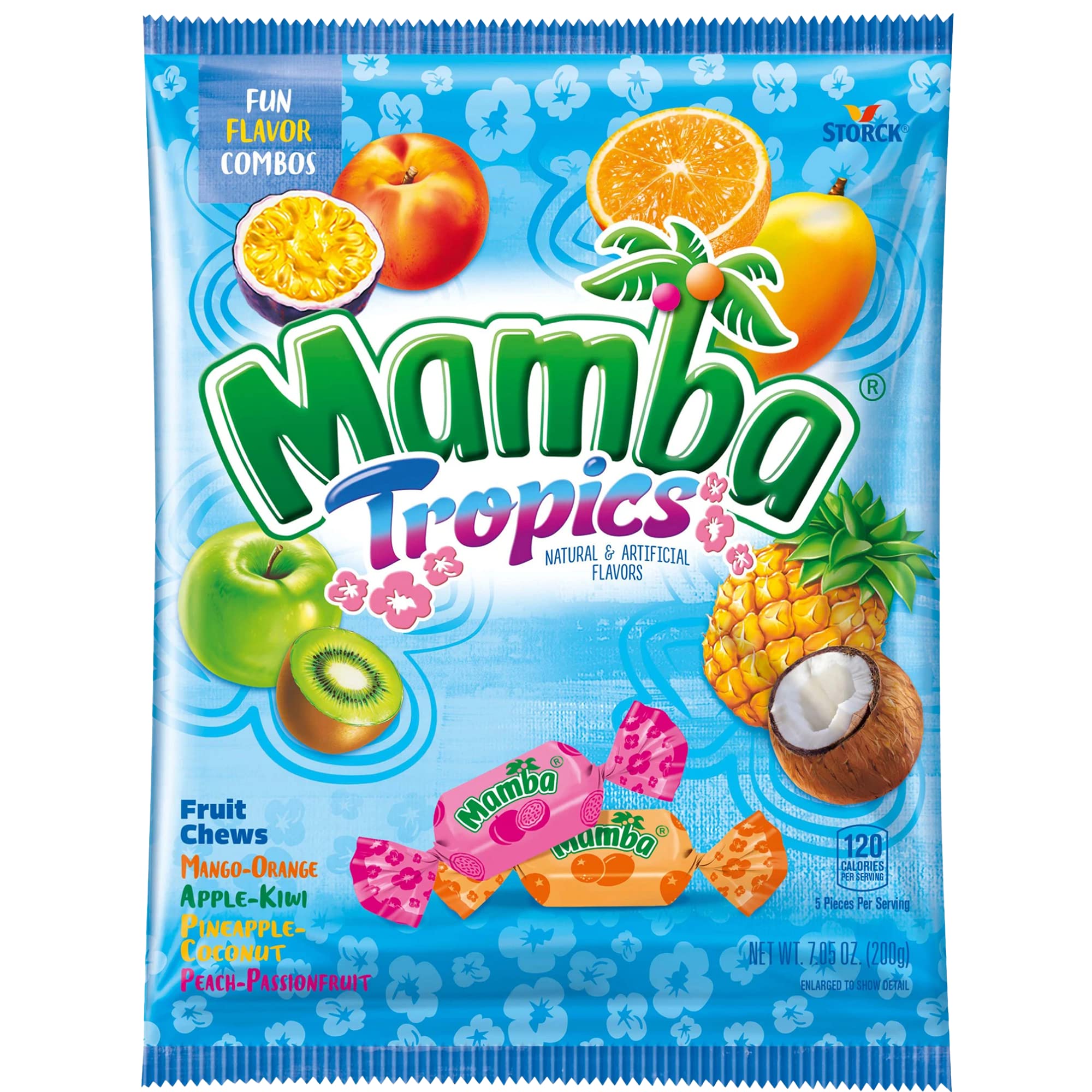 Needzo Mamba Tropics pineapple-coconut chews evoke sunny, tropical vibes.