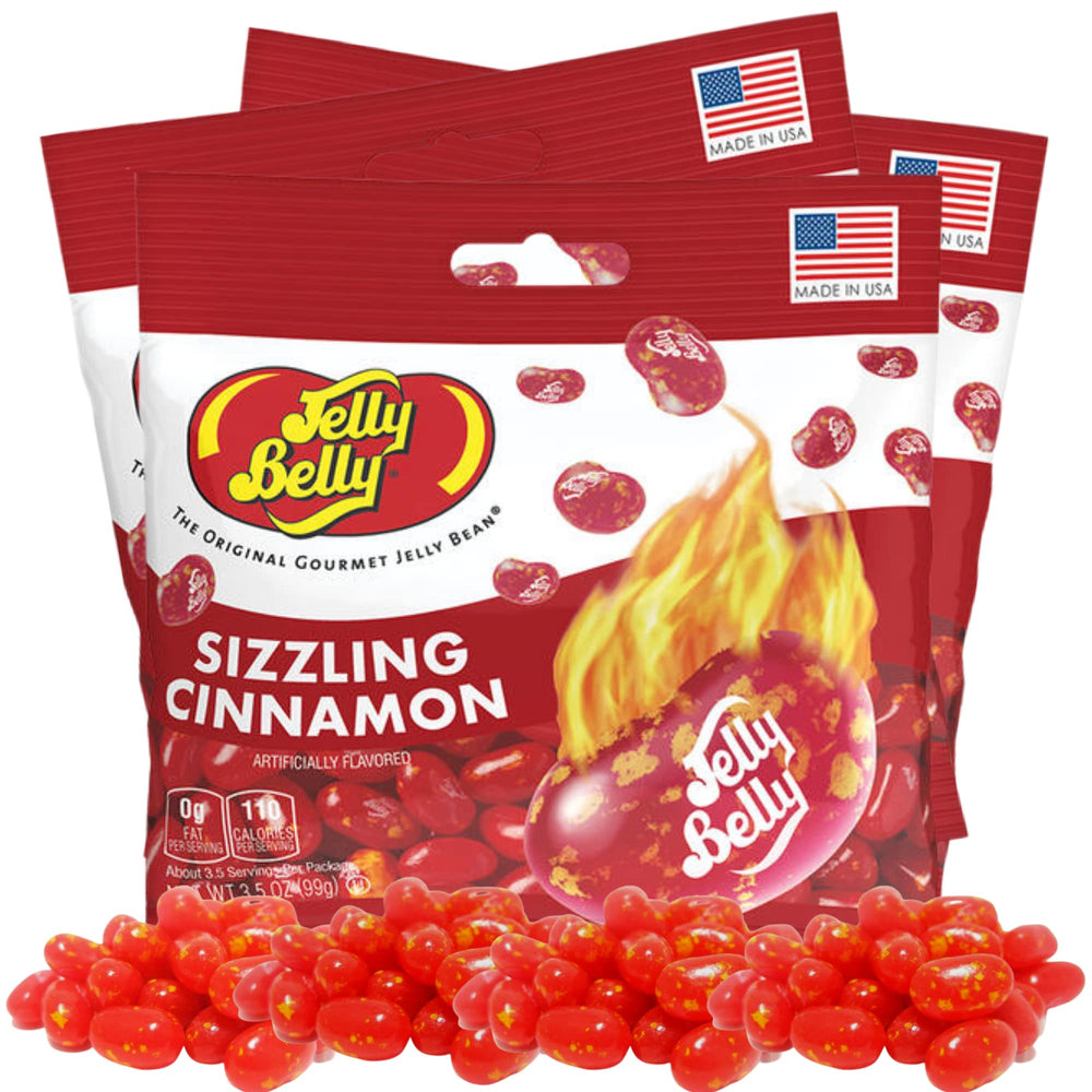 Needzo Sizzling Cinnamon Jelly Beans pack 3.5 oz for sharing.