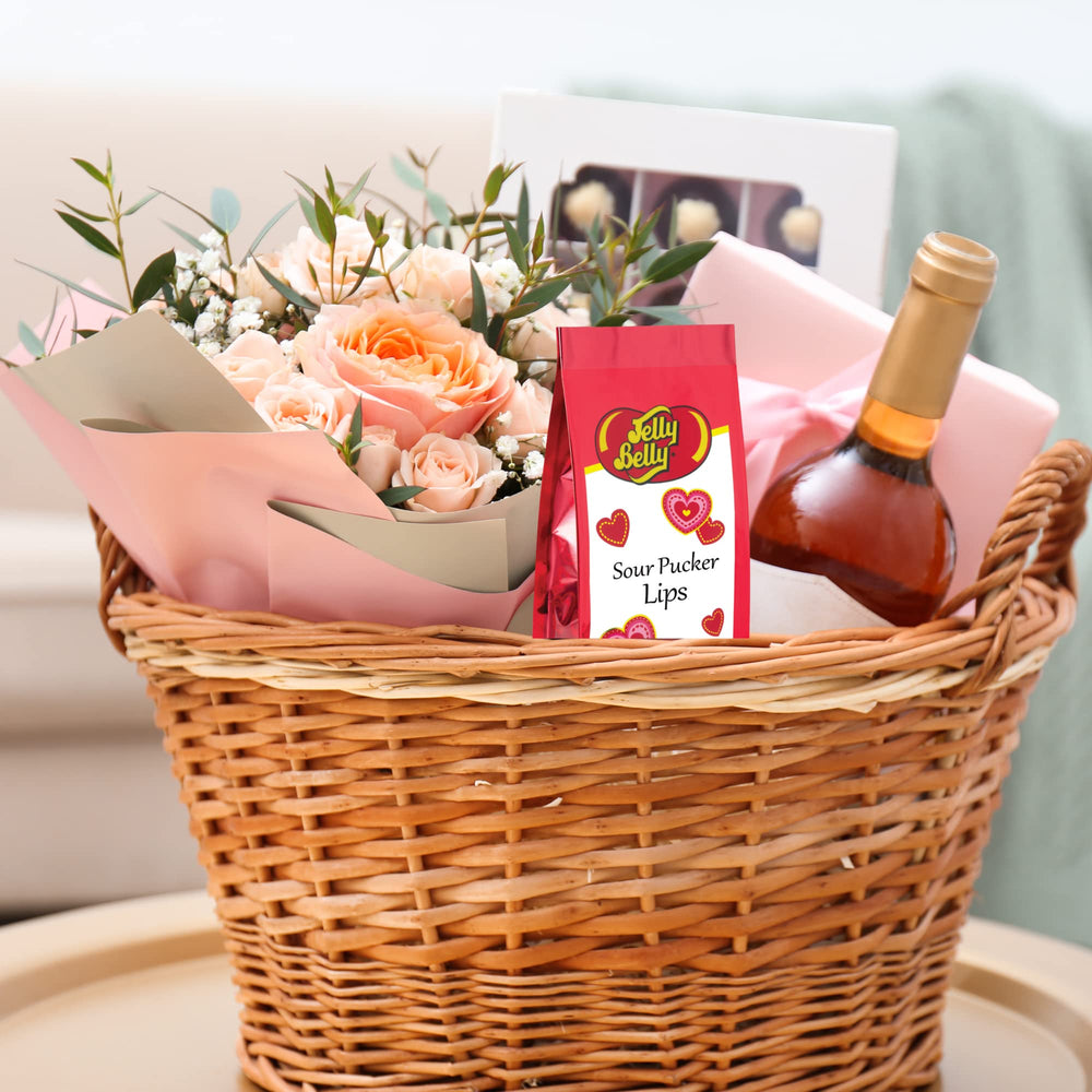 Needzo Sour Pucker Lips cherry bag; great for gifting and seasonal treats.