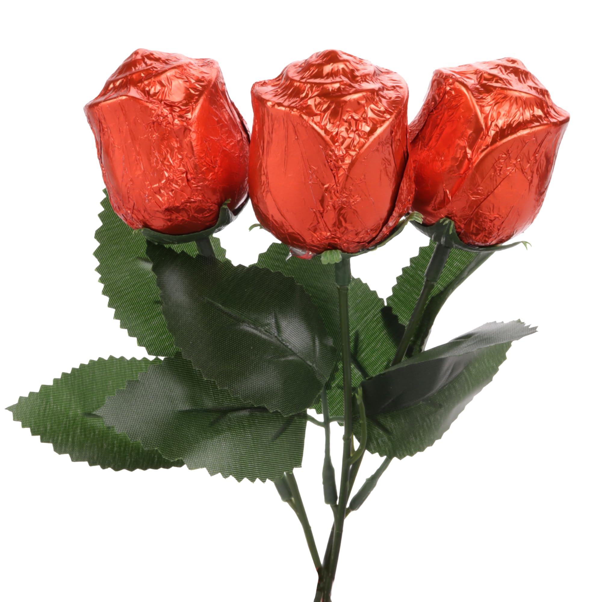 Needzo Valentine’s Day chocolate roses, pack of 3, a dessert topper with color variety.